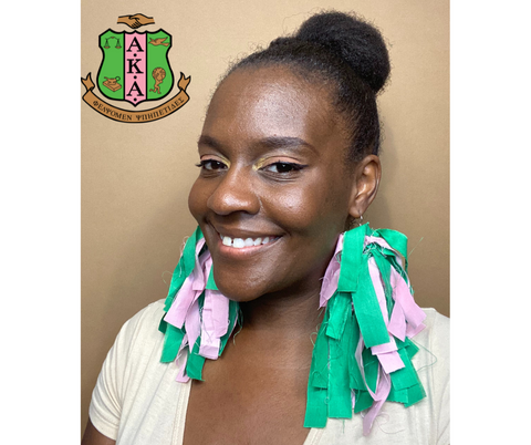 AKA Sorority Inspired Earrings | Pink and Green
