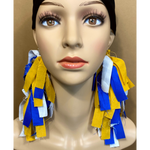 Sigma Gamma Rho Sorority Inspired Earrings | Royal Blue, White and Old Gold