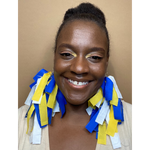 Sigma Gamma Rho Sorority Inspired Earrings | Royal Blue, White and Yellow Gold